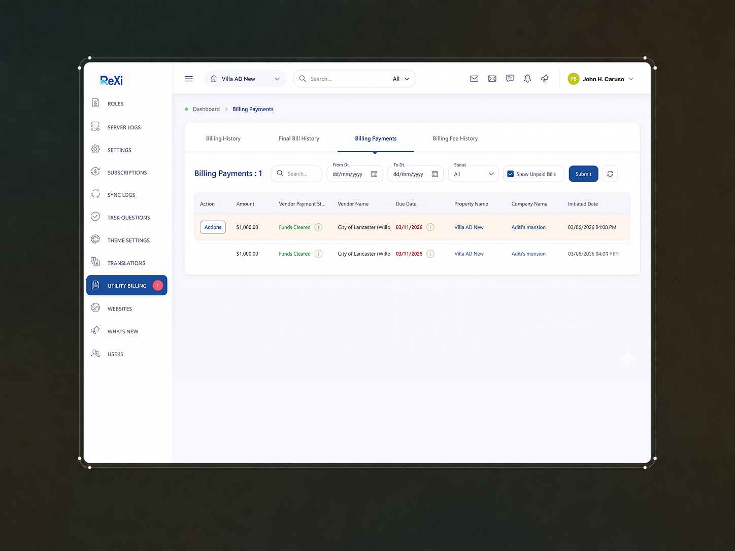 ReXi web application and mobile app development screen